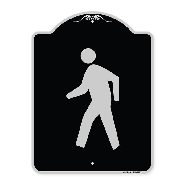 Pedestrian Crossing Symbol Heavy-Gauge Aluminum Architectural Sign, 24" x 18", BS-1824-23337